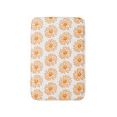 Orange Daisy Blume Print, Vintages Blumenmuster Badematte (Vorderseite Vertikal)