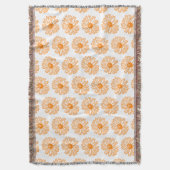 Orange Daisy Blume Print, Vintages Blumenmuster Decke (Vorderseite Vertikal)