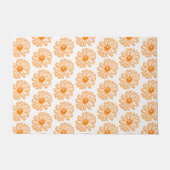 Orange Daisy Blume Print, Vintages Blumenmuster Fußmatte (Vorderseite)