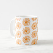 Orange Daisy Blume Print, Vintages Blumenmuster Kaffeetasse (Vorderseite Links)