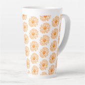 Orange Daisy Blume Print, Vintages Blumenmuster Milchtasse (Rechte Ecke)