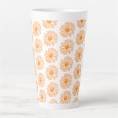 Orange Daisy Blume Print, Vintages Blumenmuster Milchtasse (Vorderseite)