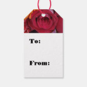 Orange Daisy Blume Rote Rosen Floral Bouquet Geschenkanhänger (Rückseite)