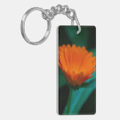 Orange daisy Blume Schlüsselanhänger (Vorderseite links)