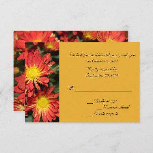 Orange daisy Blume UAWG Hochzeitskarten Einladung (Vorne/Hinten)