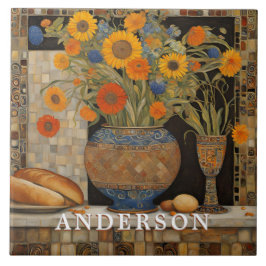 Orange Daisy Blume Vase Still Life Fliese