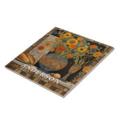 Orange Daisy Blume Vase Still Life Fliese (Seite)