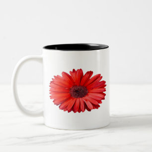 Orange Daisy Botanisches Cottagecore Zweifarbige Tasse