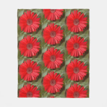 Orange Daisy Fleece Blanket