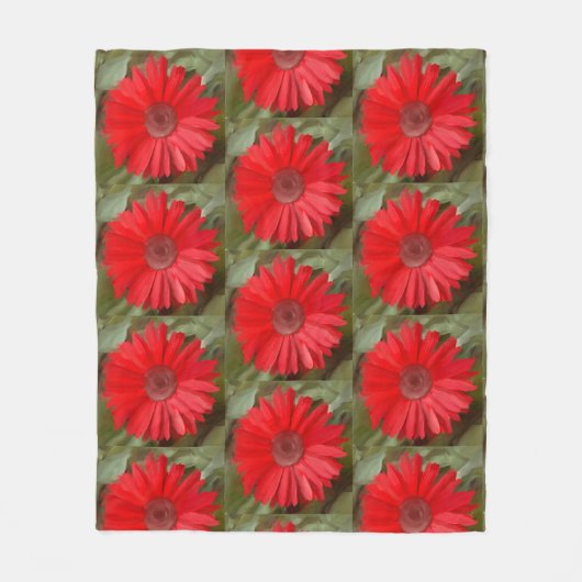 Orange Daisy Fleece Blanket (Vorderseite)