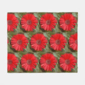 Orange Daisy Fleece Blanket (Vorderseite (Horizontal))