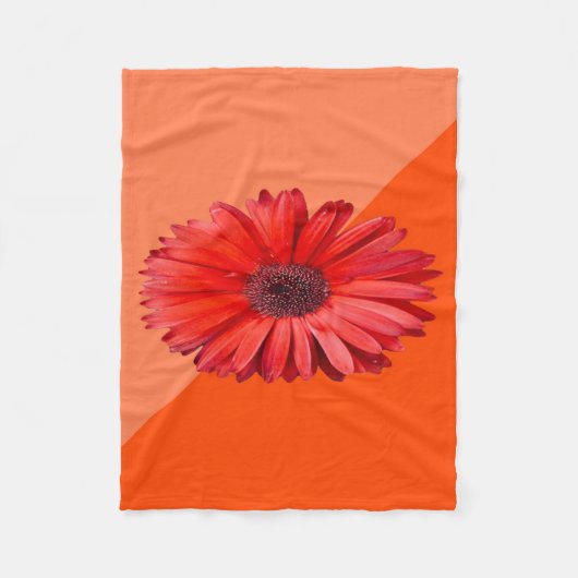 Orange Daisy Fleece Blanket (Vorderseite)