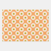 Orange Daisy Floral Stripes Polka Dot Geschenkpapier Set (Vorderseite)