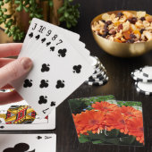 Orange Daisy Foto Monogram Classic Playing Cards Spielkarten (In Situ)