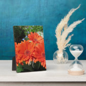 Orange Daisy Foto Monogram Fotoplatte (Seite)
