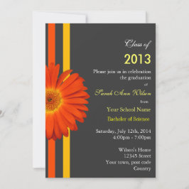 Orange daisy Garden Blume Graduierungsparty Einladung