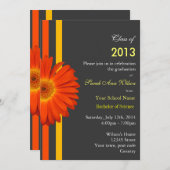 Orange daisy Garden Blume Graduierungsparty Einladung (Vorne/Hinten)