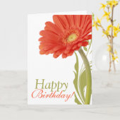 Orange Daisy Happy Birthday Card Blank Innen Karte (Gelbe Blume)