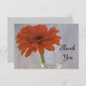 Orange Daisy in Vase Flat Dankeschön Dankeskarte (Vorne/Hinten)