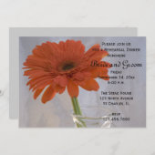 Orange Daisy in Vase Wedding Probe Dinner Einladung (Vorne/Hinten)