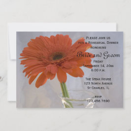 Orange Daisy in Vase Wedding Probe Dinner Einladung