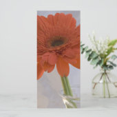 Orange Daisy in Vase Wedding Program Programm (Stehend Vorderseite)