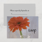 Orange Daisy in Vase Wedding RSVP Response Card Karte (Vorne/Hinten)