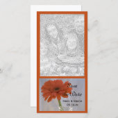 Orange Daisy in Vase Wedding Save the Date (Vorne/Hinten)