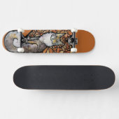 Orange Daisy Maine Coon Cat Caturday Herzstück Skateboard (Horizontal)