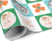 Orange Daisy Pop Blume Chic Birthday Foto Geschenk Geschenkpapier (Rolleneckpunkt)