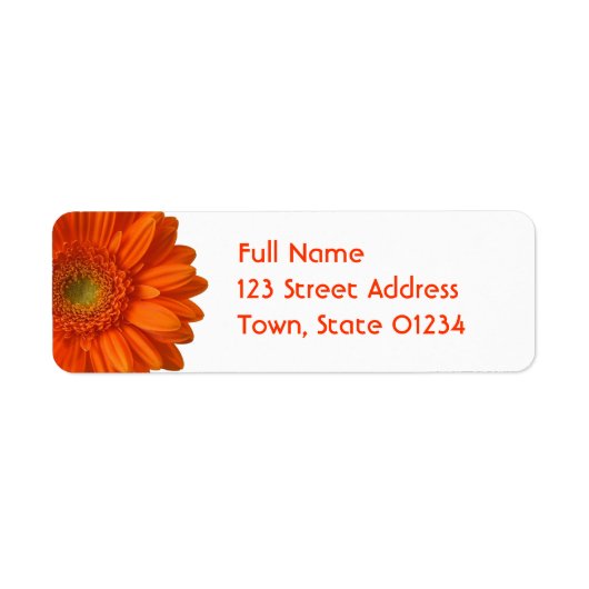 Orange Daisy Rücksendeadresse Mailing Label (Vorne)