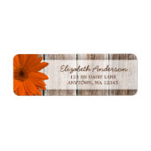 Orange Daisy Rustic Barn Wood Address Labels (Vorne)