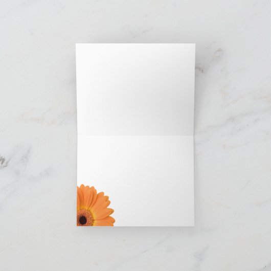 Orange Daisy Rustic Wedding Dankeschön Karten (Innenseite)