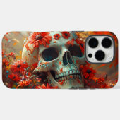 Orange Daisy Skull Case-Mate iPhone Hülle (Rückseite (Horizontal))