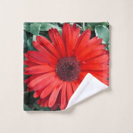 Orange Daisy Towel Set