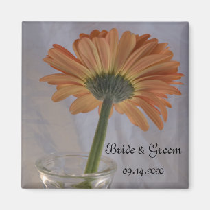 Orange Daisy Wedding Magnet