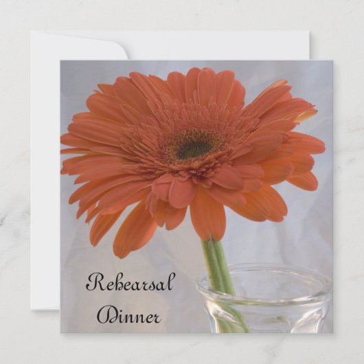 Orange Daisy Wedding Probe Dinner Einladung (Vorderseite)