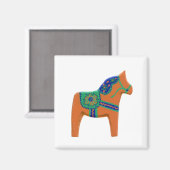 Orange Dala Magnet (Vorderseite/Rückseite)