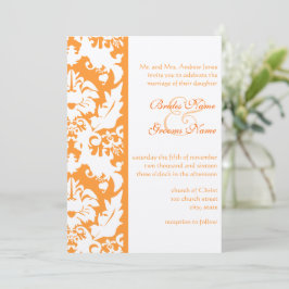 Orange Damask Hochzeitseinladungen Einladung