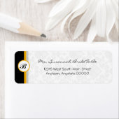 Orange Damask Monogram Address Label (Insitu)