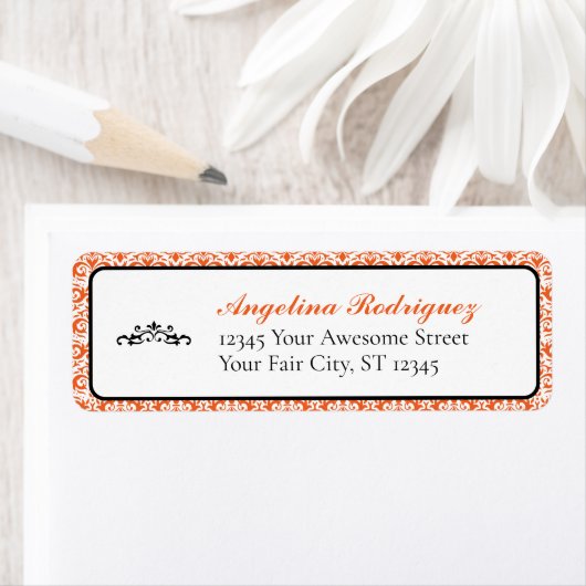 Orange Damask Pattern Abschluss (Insitu)