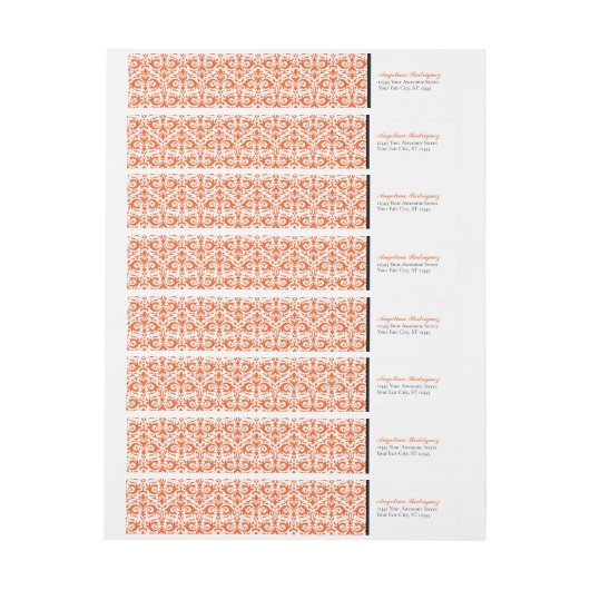 Orange Damask Pattern Abschluss (Bogen)