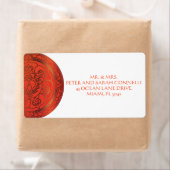 Orange Damask Shipping Labels (Insitu)