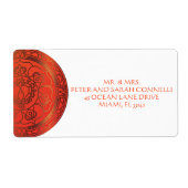 Orange Damask Shipping Labels (Vorne)