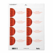 Orange Damask Shipping Labels (Vorne)