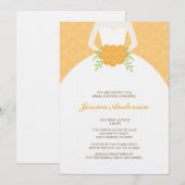 Orange Damask und Bride Brautparty Einladung (Vorne/Hinten)