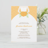 Orange Damask und Bride Brautparty Einladung (Stehend Vorderseite)