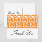 Orange Damask Vielen Dank Postkarten (Vorne/Hinten)