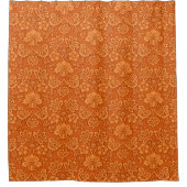 Orange Damask Wallpaper Muster Duschvorhang (Vorderseite)