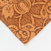 Orange Damask Wallpaper Muster Fleecedecke (Ecke)